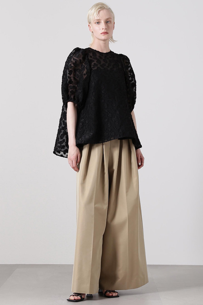 45R ハケ目 フラワージャガードブラウス 45R ハケ目 フラワージャガードブラウス