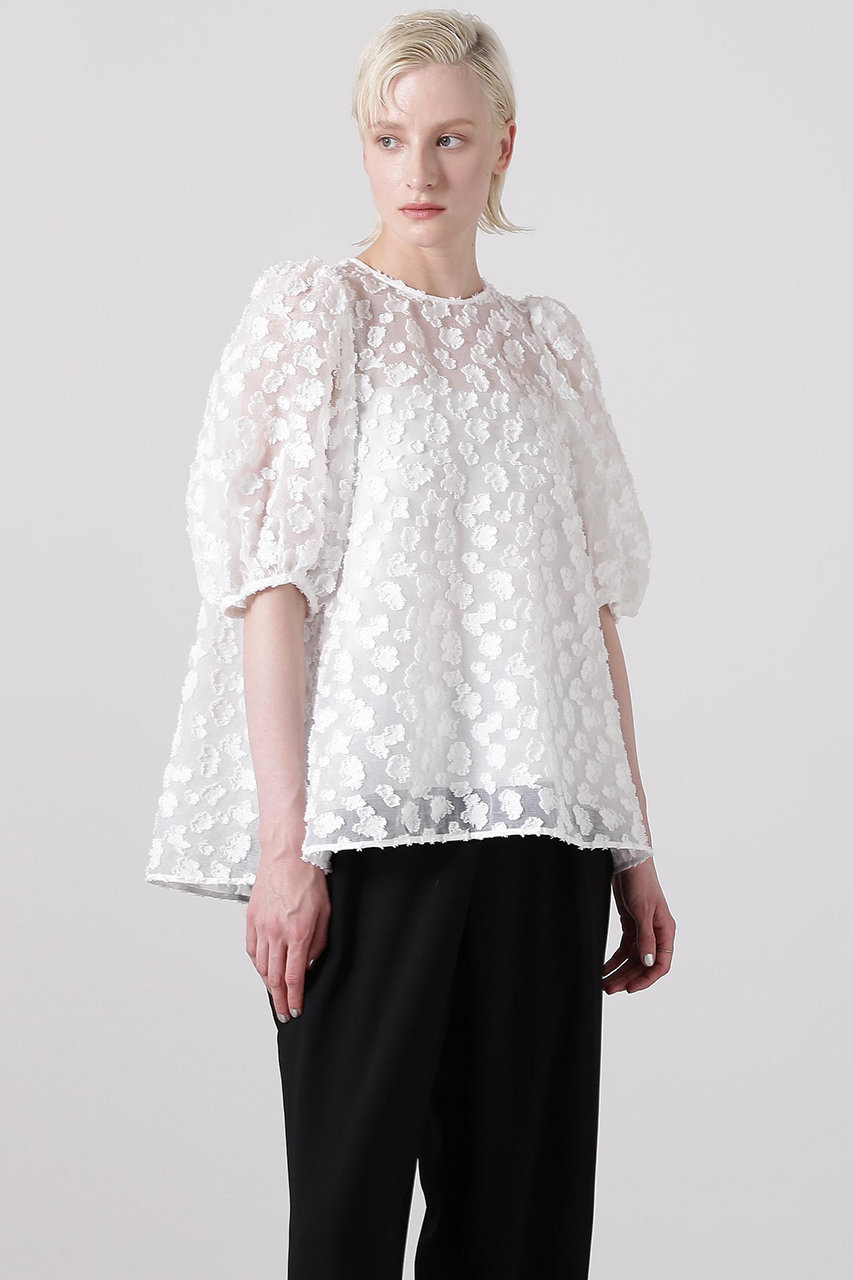 hueLe Museum 【hLM】フラワーカットジャガードブラウス (ホワイト, F) ヒューエルミュージアム ELLE SHOP hueLe Museum 【hLM】フラワーカットジャガードブラウス (ホワイト, F) ヒューエルミュージアム ELLE SHOP