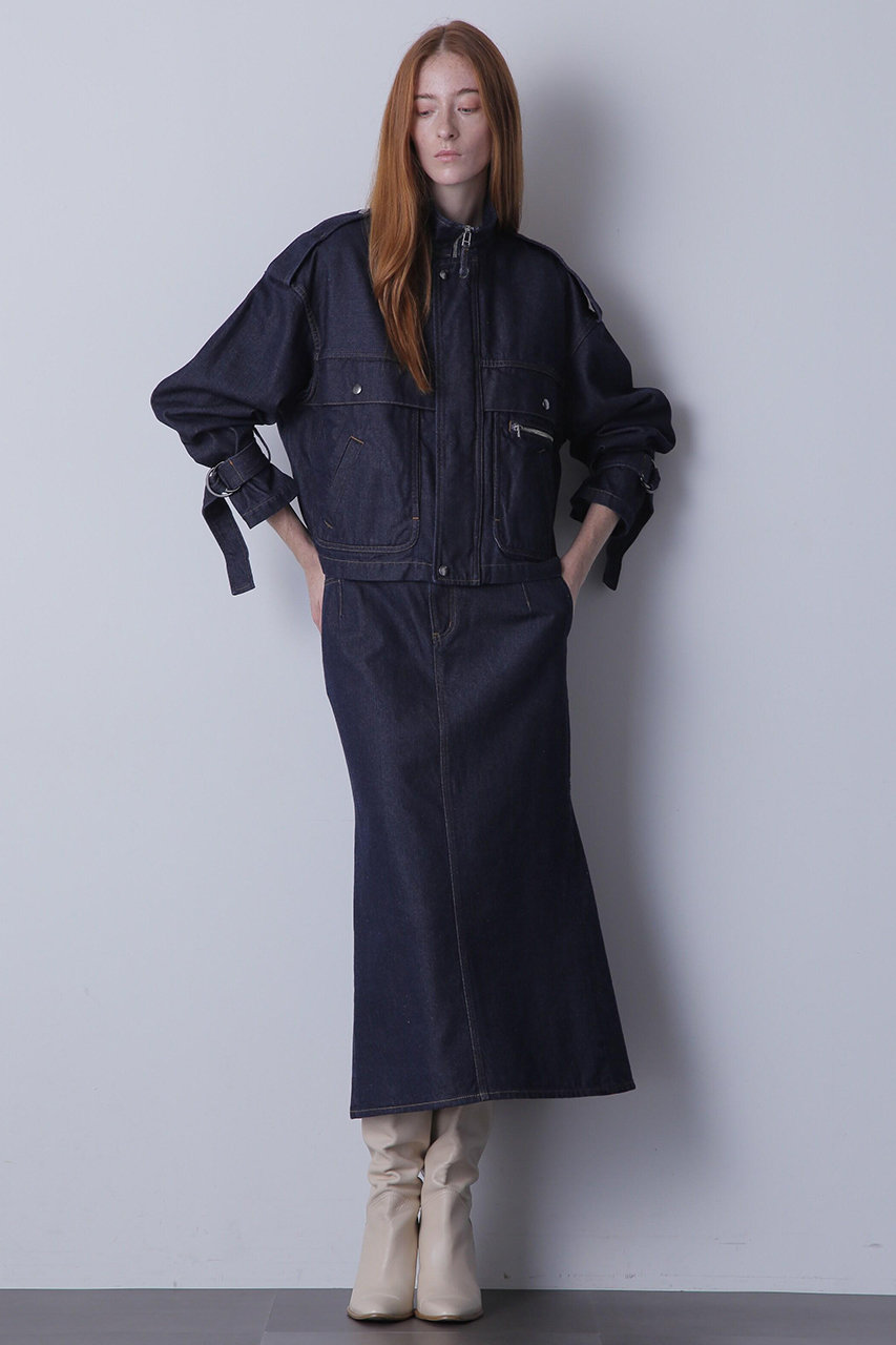 hueLe Museum 【STUMBLY】Denim Back Peplum Skirt (ネイビー, ３６) ヒューエルミュージアム ELLE SHOP