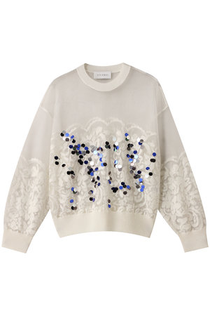 ヒューエルミュージアム/hueLe Museumの【STUMBLY】Rainbow Sequins Knit Pullover(110300/110301)