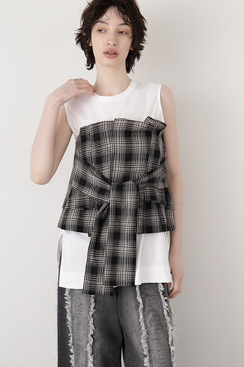 ヒューエルミュージアム/hueLe Museumの【STUMBLY】Yarn Dyed Side Zip Bustier(ブラック/5355110007)