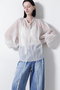 【STUMBLY】Sheer Bowtie Blouse ヒューエルミュージアム/hueLe Museum