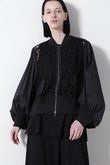【STUMBLY】Lace Combi Sheer Sleeve MA-1