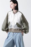 【STUMBLY】Lace Combi Sheer Sleeve MA-1