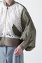 【STUMBLY】Lace Combi Sheer Sleeve MA-1 ヒューエルミュージアム/hueLe Museum