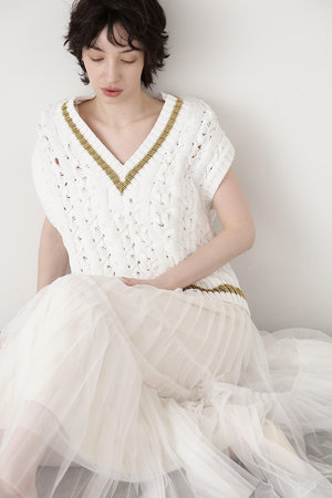 ヒューエルミュージアム/hueLe Museumの【STUMBLY】Bulky Tilden Knit Vest(110300/110301)