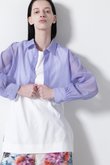 【STUMBLY】Sheer Cropped  Shirt