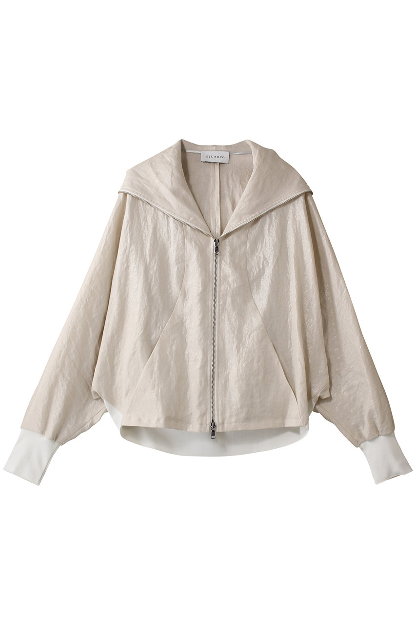 hueLe Museum 【STUMBLY】ホイルプリントジップアップブラウス (シルバー, F) ヒューエルミュージアム ELLE SHOP hueLe Museum 【STUMBLY】ホイルプリントジップアップブラウス (シルバー, F) ヒューエルミュージアム ELLE SHOP