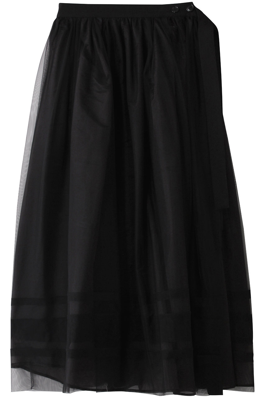 ヒューエルミュージアム/hueLe Museumの【STUMBLY】Tulle/Organdy Layered Skirt(ブラック/5355120003)