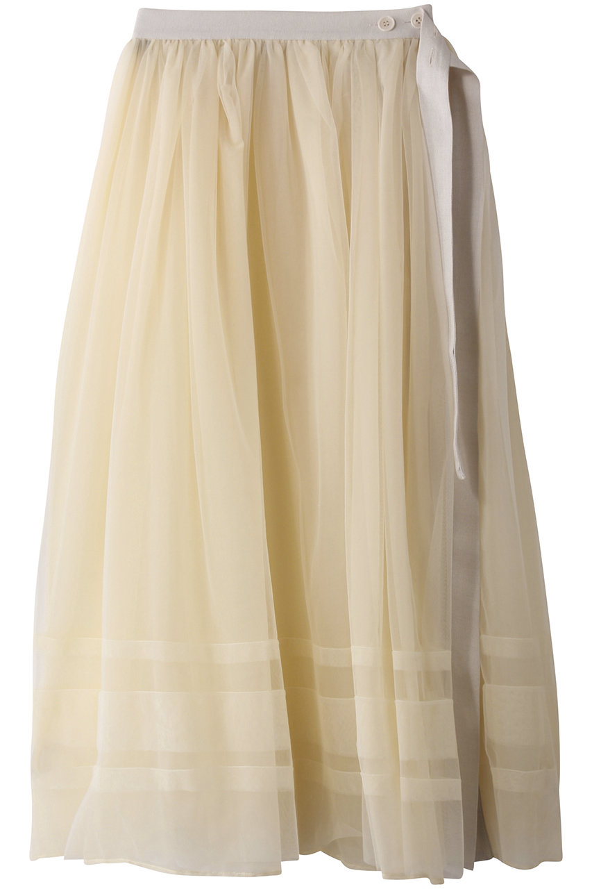 ヒューエルミュージアム/hueLe Museumの【STUMBLY】Tulle/Organdy Layered Skirt(ホワイト/5355120003)