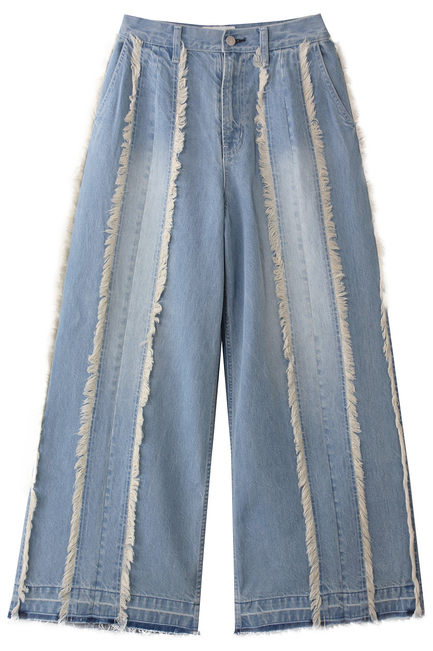 ヒューエルミュージアム/hueLe Museumの【STUMBLY】Fringe Combination Denim(ブルー/5355130003)