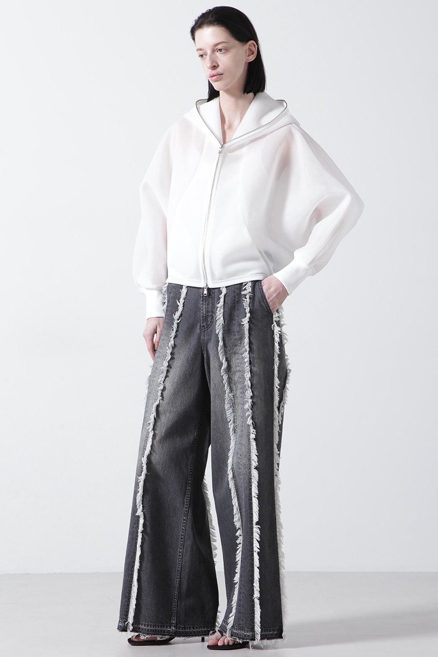 ヒューエルミュージアム/hueLe Museumの【STUMBLY】Fringe Combination Denim(ブラック/5355130003)