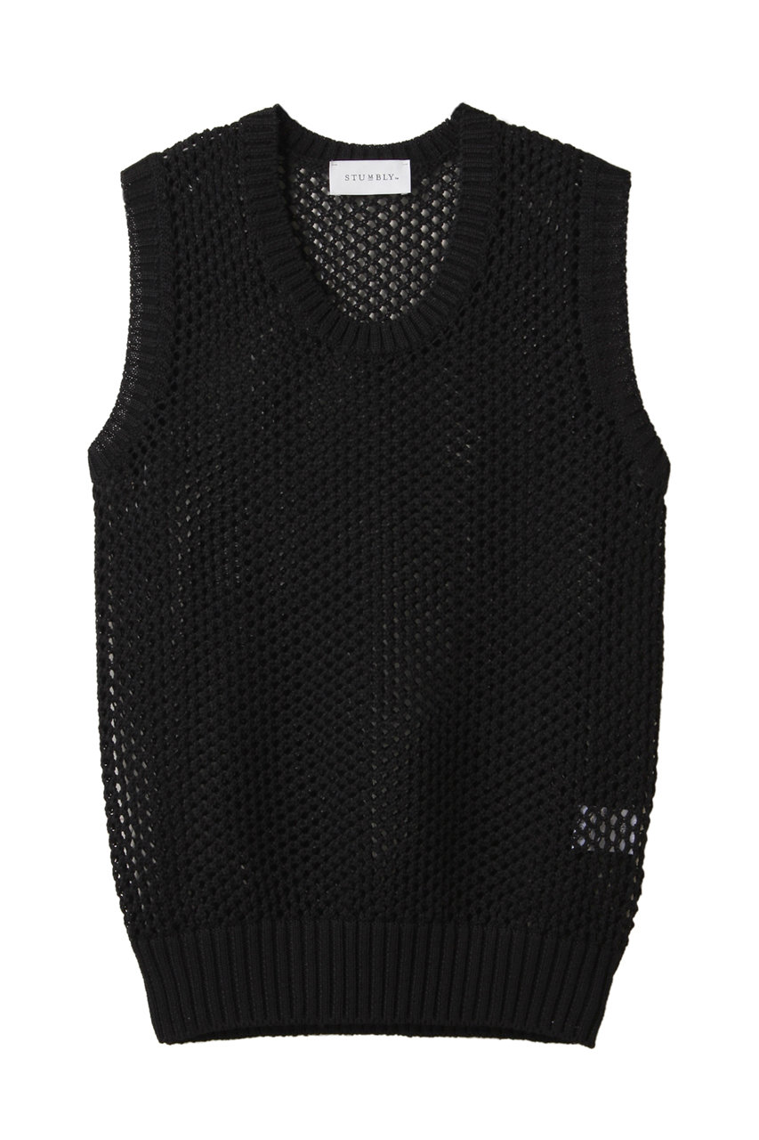ヒューエルミュージアム/hueLe Museumの【STUMBLY】Gima Cotton Mesh Tank Knit(ブラック/5355170406)