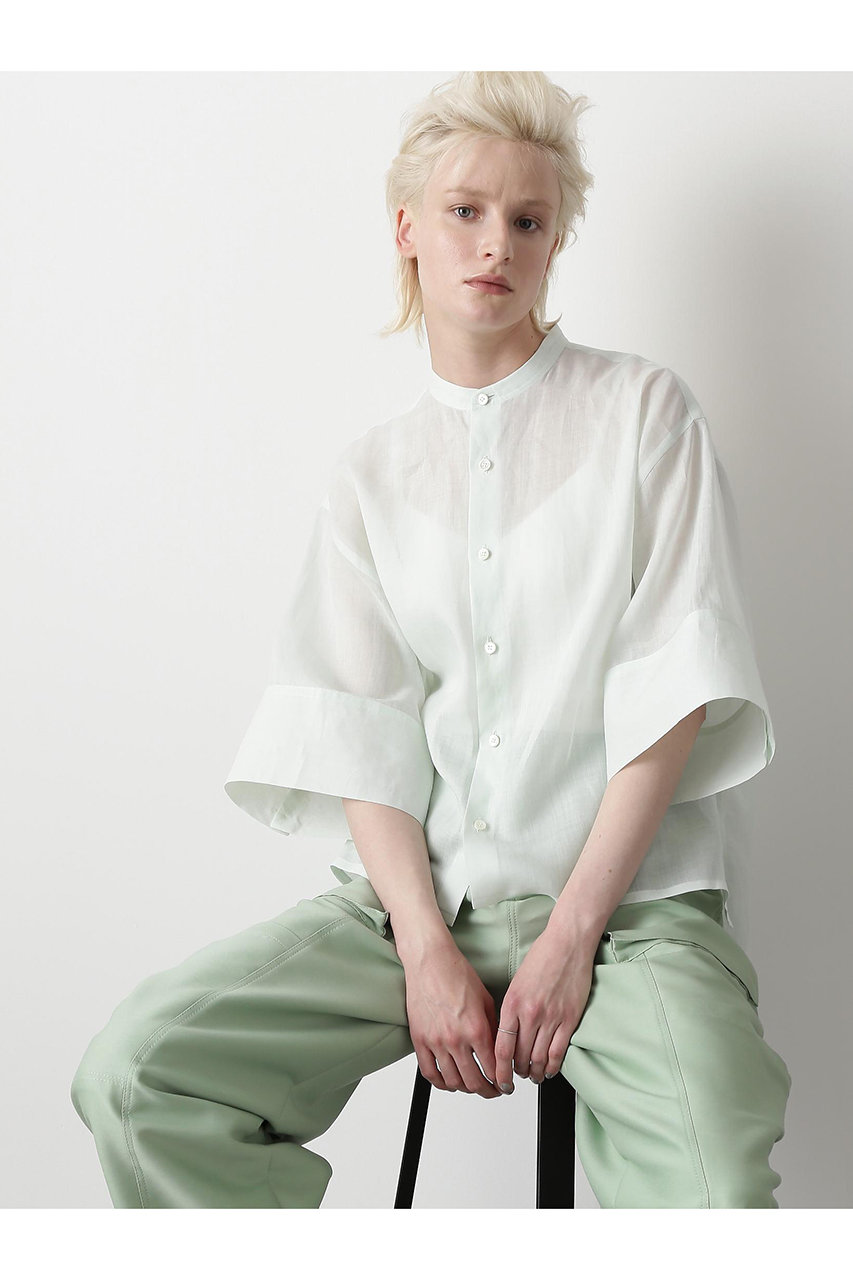 ヒューエルミュージアム/hueLe Museumの【STUMBLY】Volume Sleeve Shirts(ライトグリーン/5355110501)