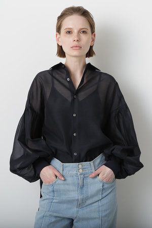 ヒューエルミュージアム/hueLe Museumの【STUMBLY】Sheer Volume Sleeve Shirt(110400/110403)