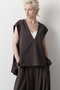 【STUMBLY】Back Peplum Gilet ヒューエルミュージアム/hueLe Museum グレー