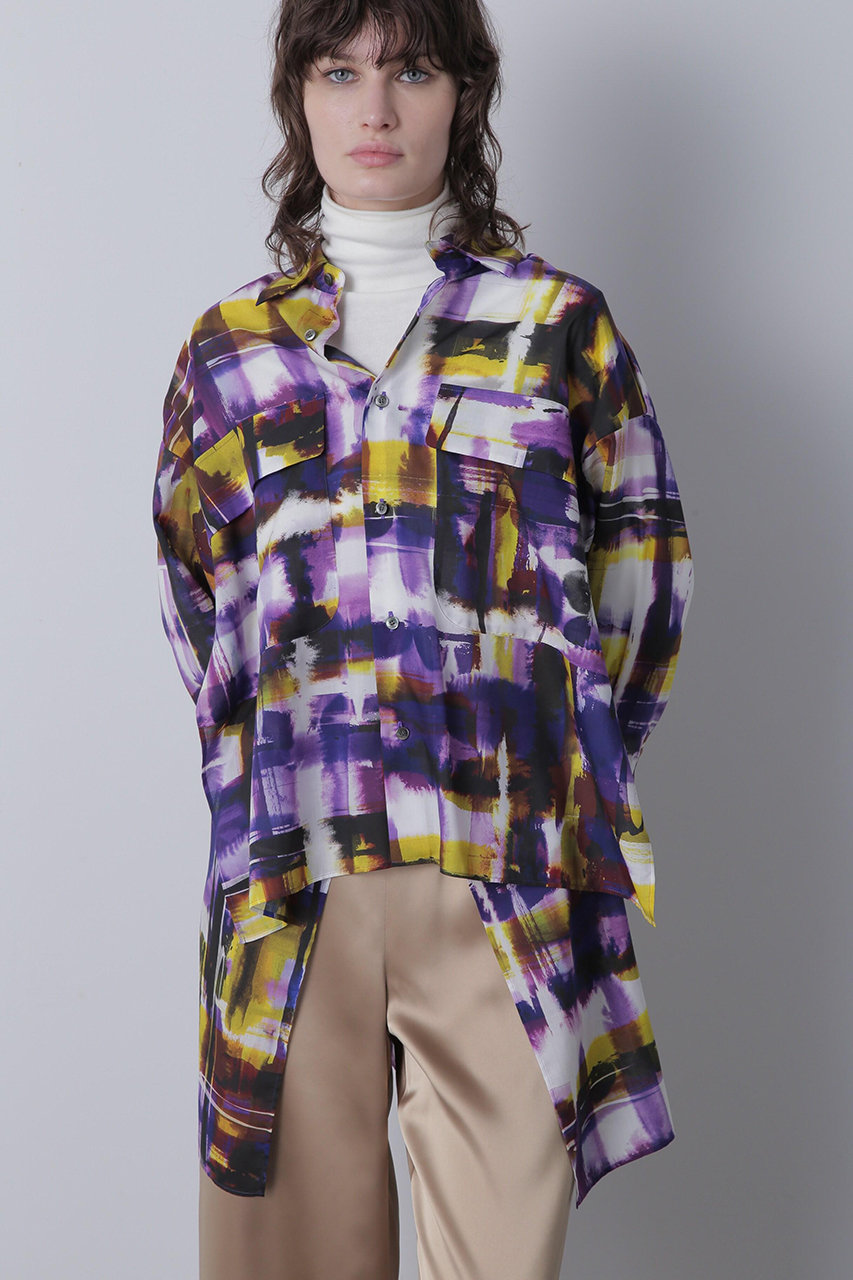 hueLe Museum 【STUMBLY】Art Check Print Shirts (パープル, 36) ヒューエルミュージアム ELLE SHOP hueLe Museum 【STUMBLY】Art Check Print Shirts (パープル, 36) ヒューエルミュージアム ELLE SHOP