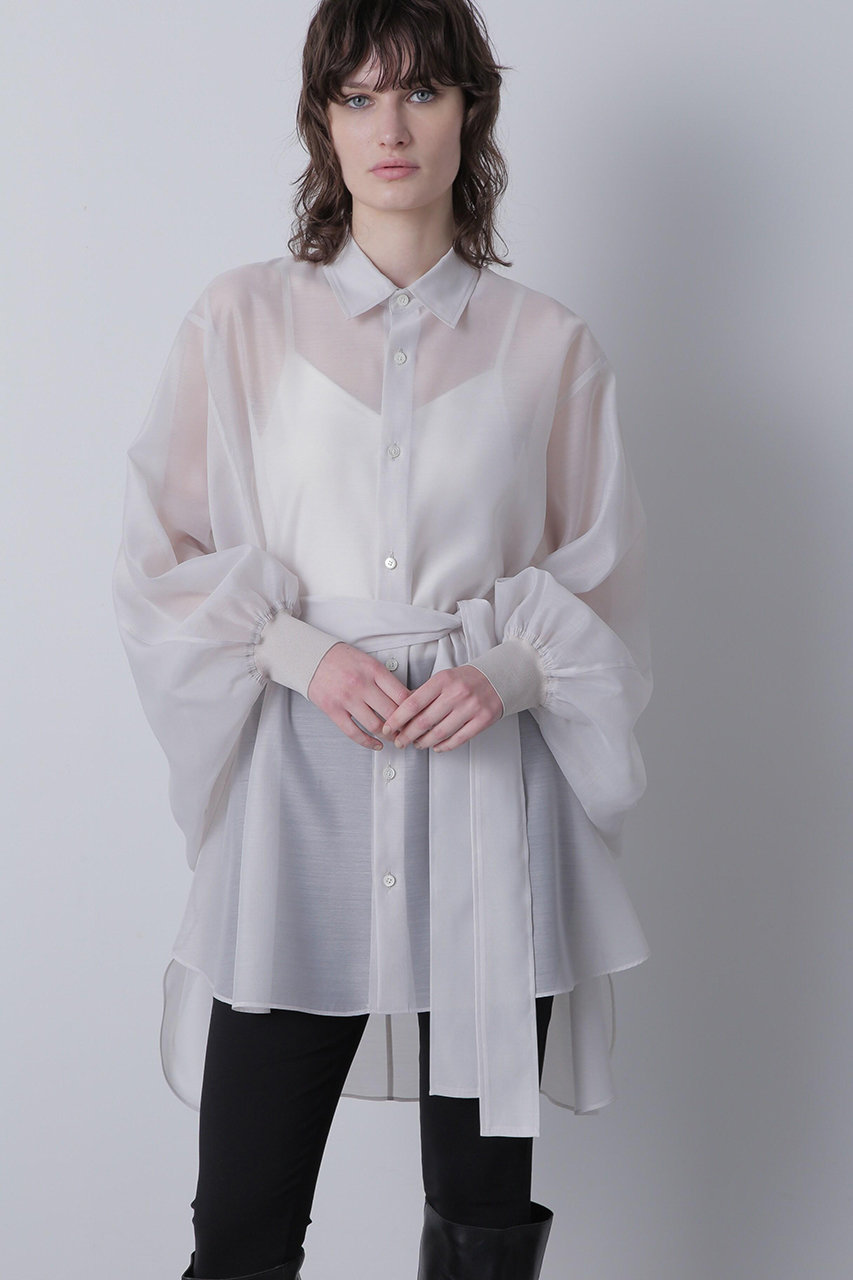 hueLe Museum 【STUMBLY】Bellted Big Silhouette BL (ホワイト, ３８) ヒューエルミュージアム ELLE SHOP