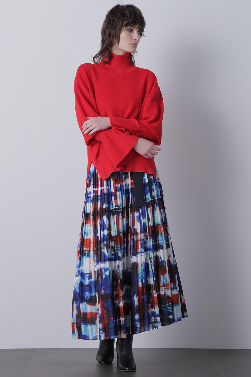 ヒューエルミュージアム/hueLe Museumの【STUMBLY】Belted Pleats Skirt(ブルー/5354220005)