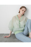 【STUMBLY】Tulle Organdy Cardigan Blouse