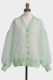 【STUMBLY】Tulle Organdy Cardigan Blouse ヒューエルミュージアム/hueLe Museum