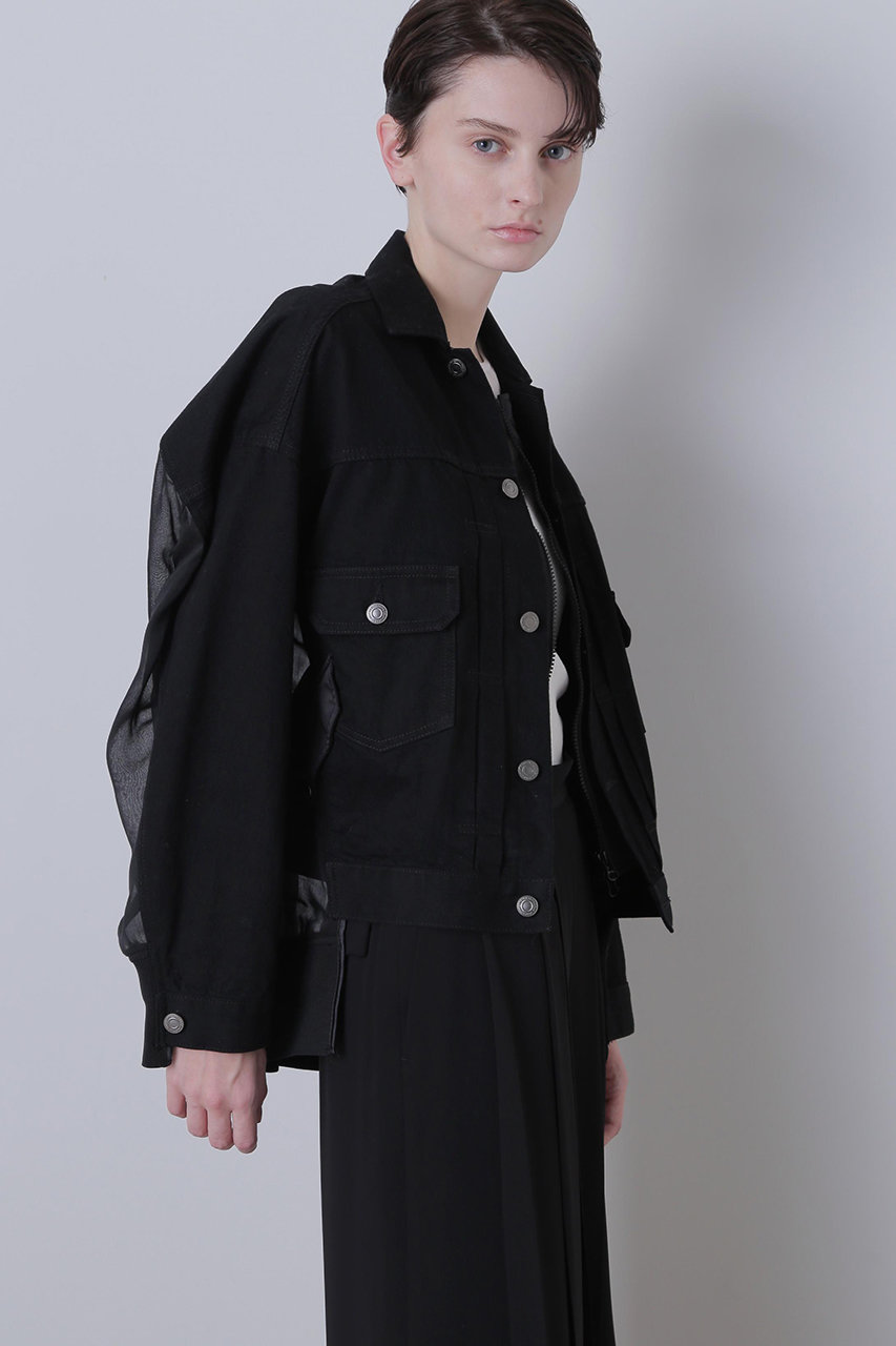 ヒューエルミュージアム/hueLe Museumの【STUMBLY】Denim Orgadany Combi Jacket(ブラック/5355250007)