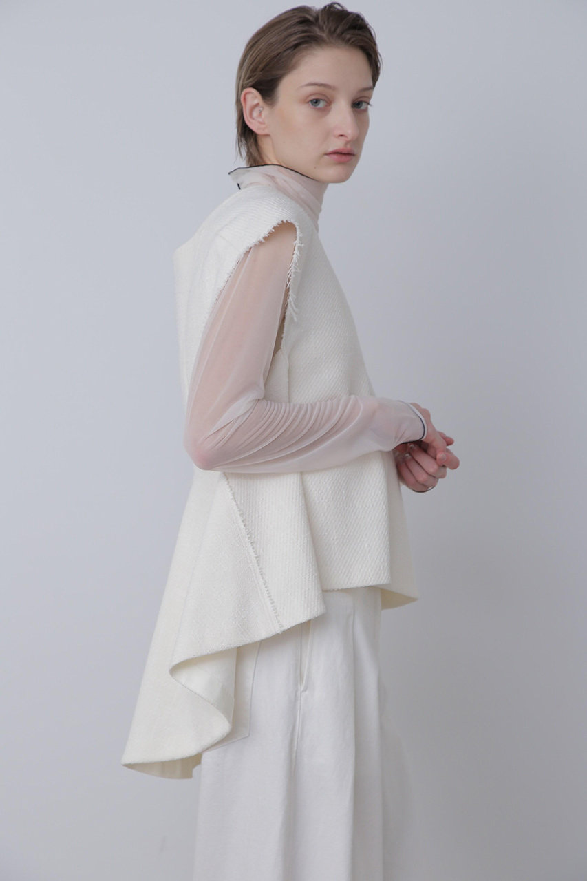 ヒューエルミュージアム/hueLe Museumの【STUMBLY】 Tweed Peplum Blouse(ホワイト/5354110005)