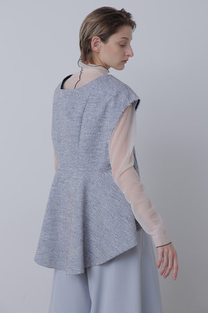 ヒューエルミュージアム/hueLe Museumの【STUMBLY】 Tweed Peplum Blouse(110400/110401)