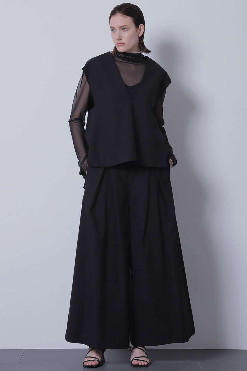 hueLe Museum 【STUMBLY】Cross Tuck Wide Pants (ブラック, 36) ヒューエルミュージアム ELLE SHOP hueLe Museum 【STUMBLY】Cross Tuck Wide Pants (ブラック, 36) ヒューエルミュージアム ELLE SHOP
