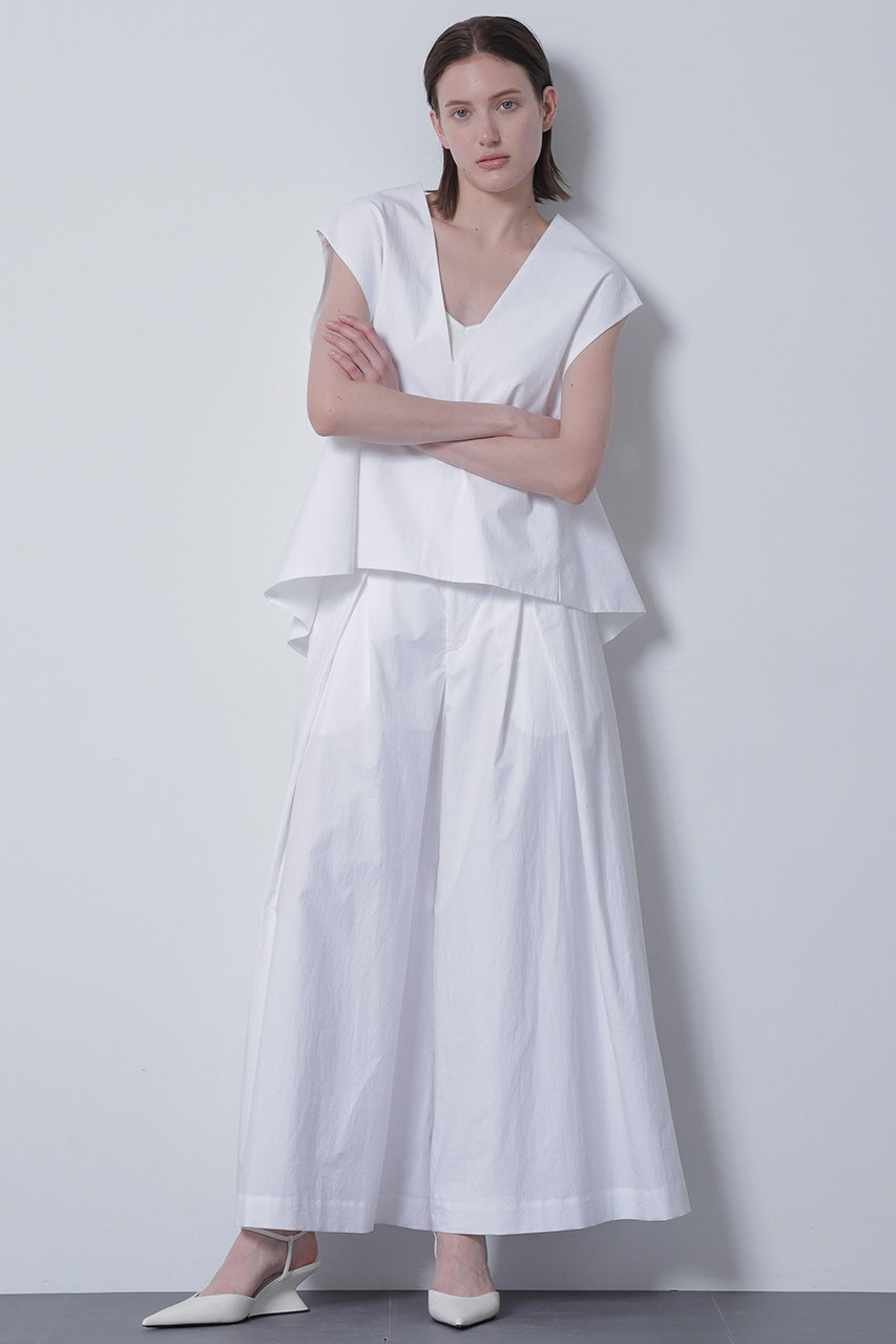 hueLe Museum 【STUMBLY】Cross Tuck Wide Pants (ホワイト, 38) ヒューエルミュージアム ELLE SHOP hueLe Museum 【STUMBLY】Cross Tuck Wide Pants (ホワイト, 38) ヒューエルミュージアム ELLE SHOP