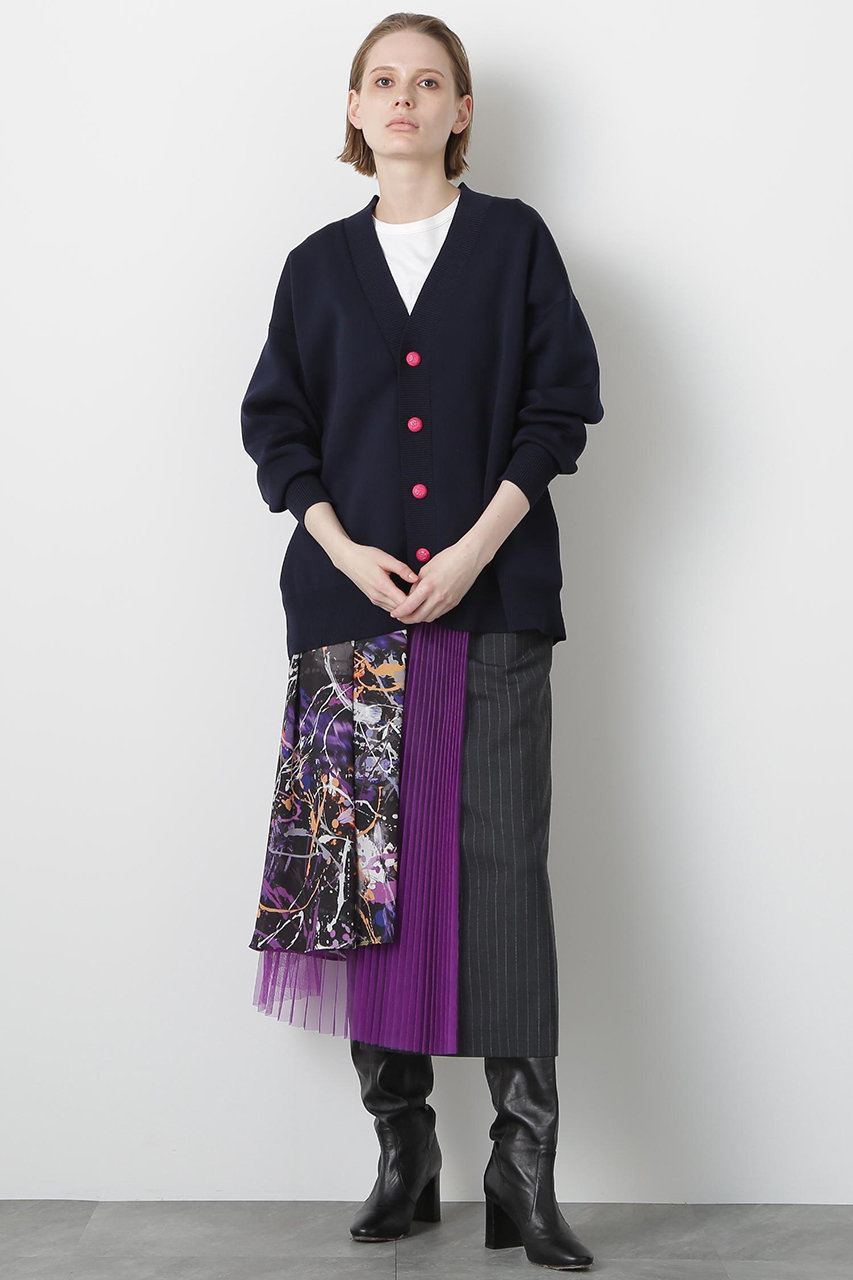 hueLe Museum 【STUMBLY】Mix Fabric Combination Skirt (ブラック, 36) ヒューエルミュージアム ELLE SHOP hueLe Museum 【STUMBLY】Mix Fabric Combination Skirt (ブラック, 36) ヒューエルミュージアム ELLE SHOP