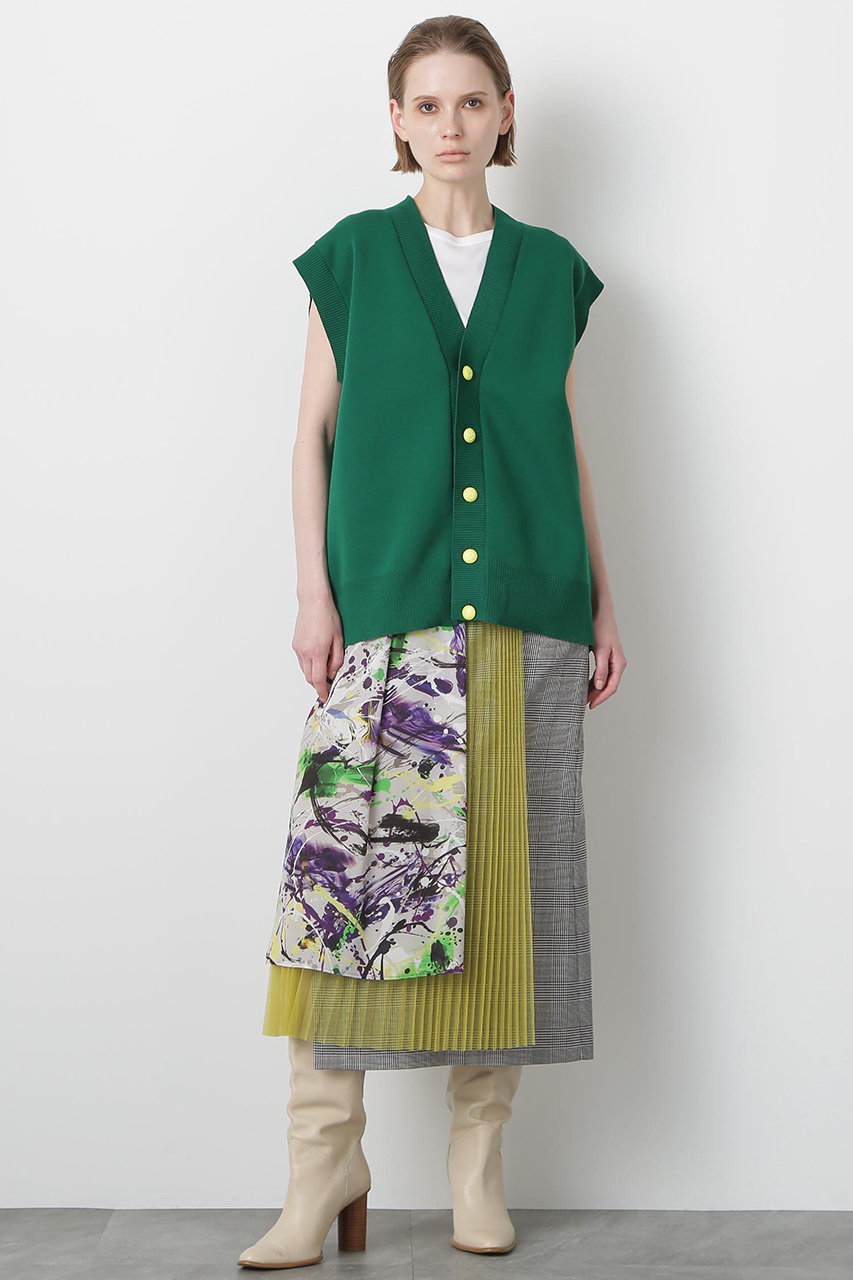 hueLe Museum 【STUMBLY】Mix Fabric Combination Skirt (グレー, 36) ヒューエルミュージアム ELLE SHOP hueLe Museum 【STUMBLY】Mix Fabric Combination Skirt (グレー, 36) ヒューエルミュージアム ELLE SHOP