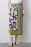 【STUMBLY】Mix Fabric Combination Skirt