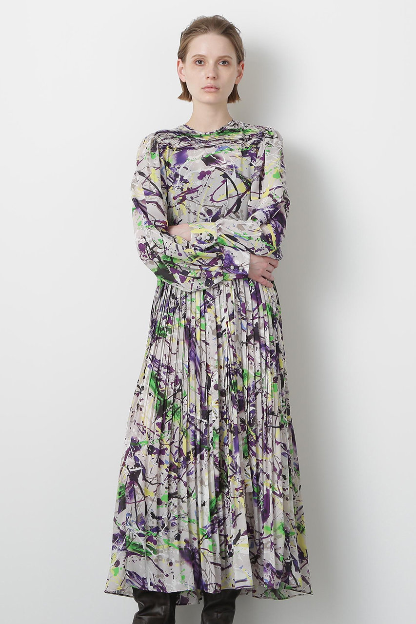 hueLe Museum 【STUMBLY】Printed Pleats Dress (グレー, 38) ヒューエルミュージアム ELLE SHOP hueLe Museum 【STUMBLY】Printed Pleats Dress (グレー, 38) ヒューエルミュージアム ELLE SHOP