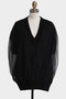 【STUMBLY】Tulle Combination V-neck  Gile ヒューエルミュージアム/hueLe Museum