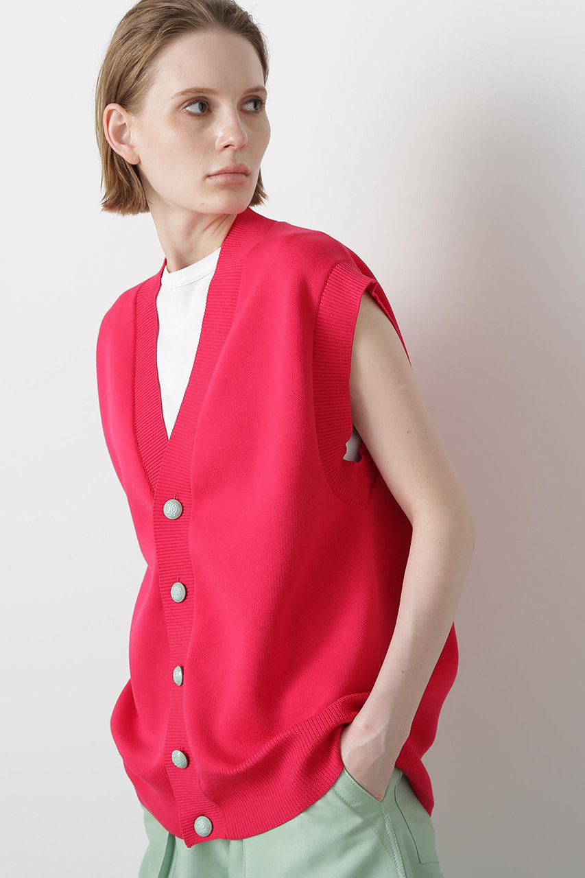 hueLe Museum 【STUMBLY】Painted Metal Button Gilet (ピンク, F) ヒューエルミュージアム ELLE SHOP hueLe Museum 【STUMBLY】Painted Metal Button Gilet (ピンク, F) ヒューエルミュージアム ELLE SHOP