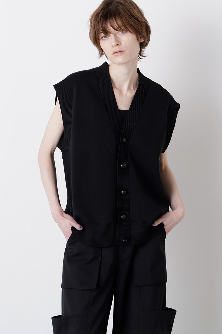 hueLe Museum 【STUMBLY】Painted Metal Button Gilet (ブラック, F) ヒューエルミュージアム ELLE SHOP hueLe Museum 【STUMBLY】Painted Metal Button Gilet (ブラック, F) ヒューエルミュージアム ELLE SHOP