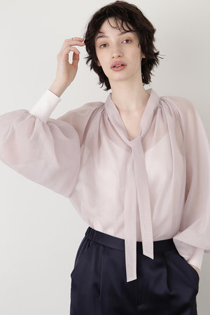 ヒューエルミュージアム/hueLe Museumの【STUMBLY】Sheer Organdy Bow-Tie BL(110400/110403)