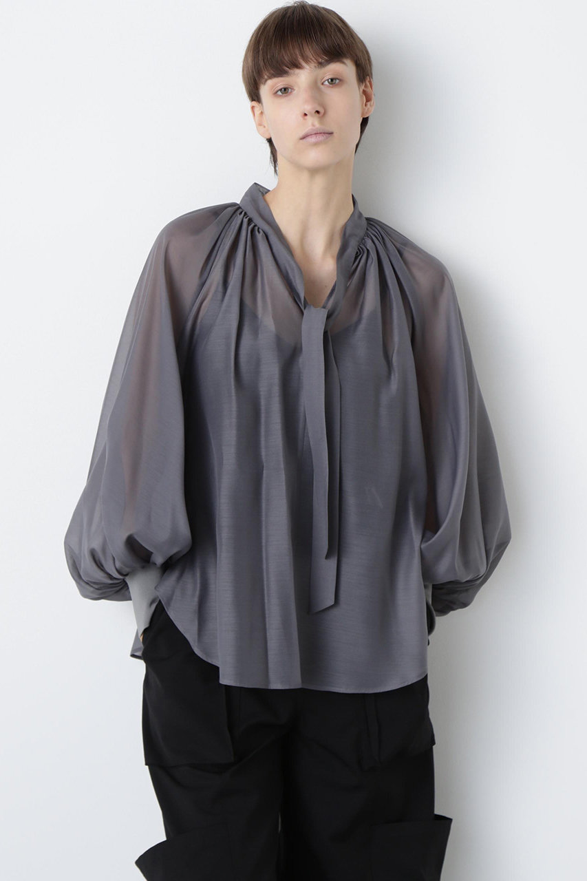 hueLe Museum 【STUMBLY】Sheer Organdy Bow-Tie BL (グレー, F) ヒューエルミュージアム ELLE SHOP hueLe Museum 【STUMBLY】Sheer Organdy Bow-Tie BL (グレー, F) ヒューエルミュージアム ELLE SHOP