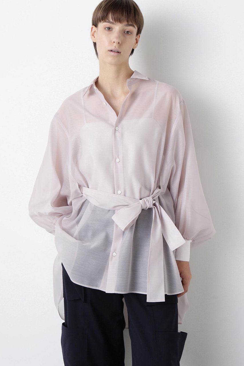 hueLe Museum 【STUMBLY】Sheer Belted Big Silhouette BL (ピンク, F) ヒューエルミュージアム ELLE SHOP hueLe Museum 【STUMBLY】Sheer Belted Big Silhouette BL (ピンク, F) ヒューエルミュージアム ELLE SHOP