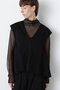 【STUMBLY】Back Peplum Gilet Blouse ヒューエルミュージアム/hueLe Museum