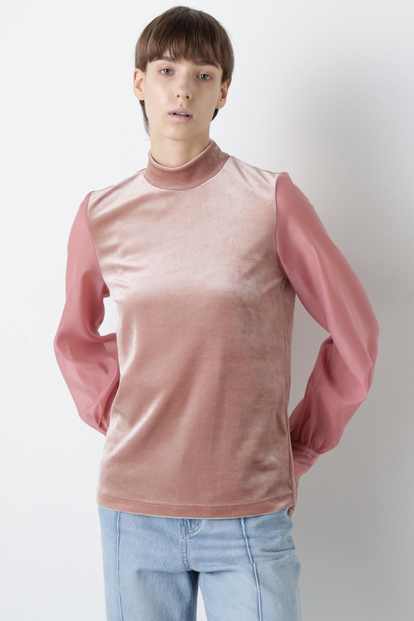 ヒューエルミュージアム/hueLe Museumの【STUMBLY】Velour Organdy Pullover(ピンク/5355260007)