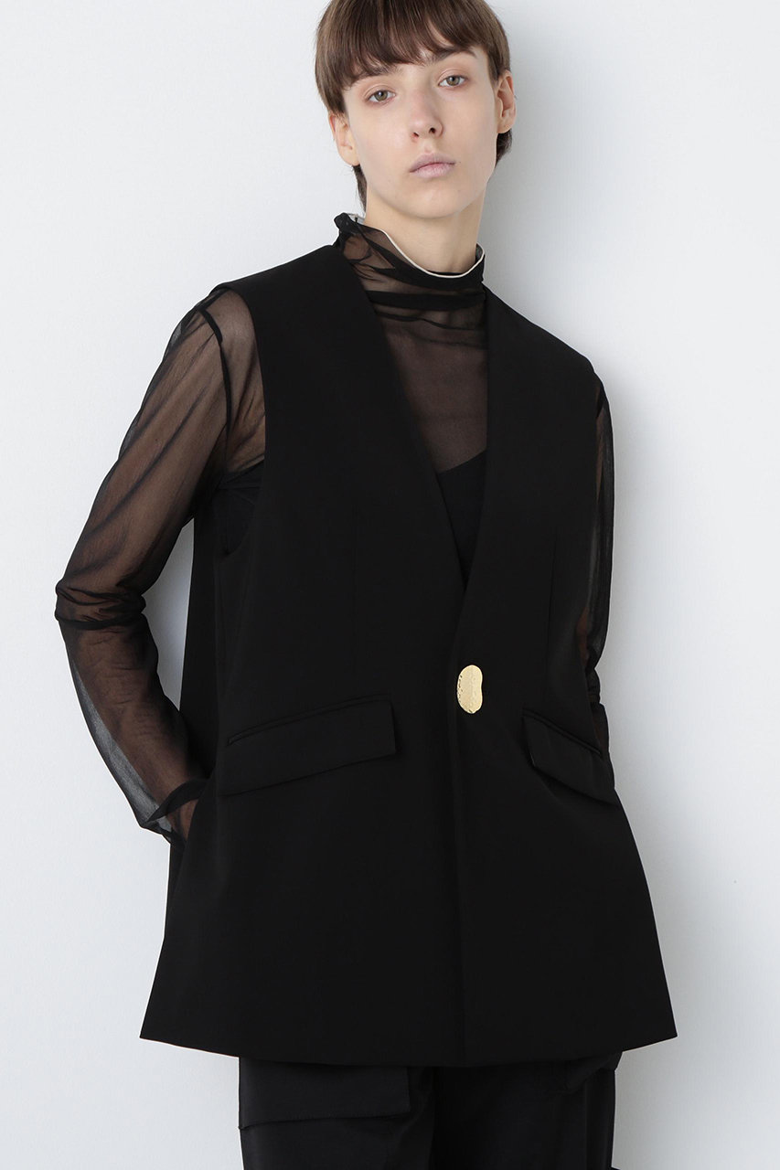 hueLe Museum 【STUMBLY】Metal Button Gilet (ブラック, 36) ヒューエルミュージアム ELLE SHOP hueLe Museum 【STUMBLY】Metal Button Gilet (ブラック, 36) ヒューエルミュージアム ELLE SHOP