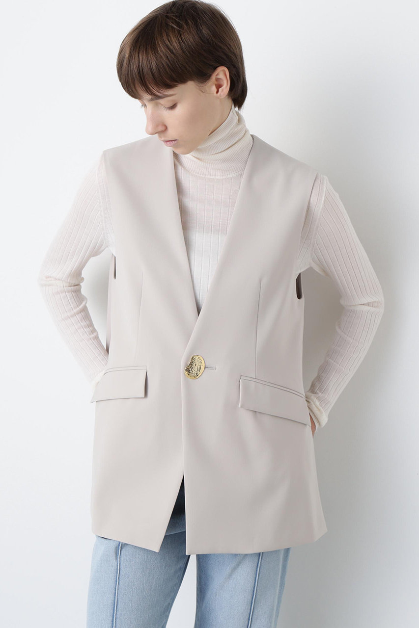 hueLe Museum 【STUMBLY】Metal Button Gilet (ベージュ, 36) ヒューエルミュージアム ELLE SHOP hueLe Museum 【STUMBLY】Metal Button Gilet (ベージュ, 36) ヒューエルミュージアム ELLE SHOP
