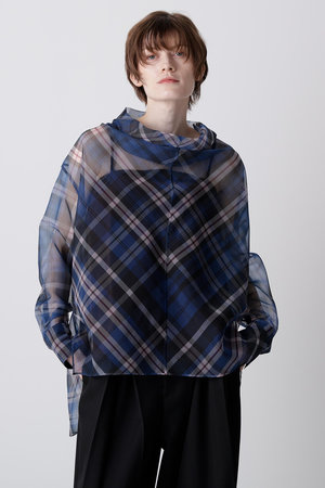 ヒューエルミュージアム/hueLe Museumの【hLM】シアーチェックブラウス(110400/110403)