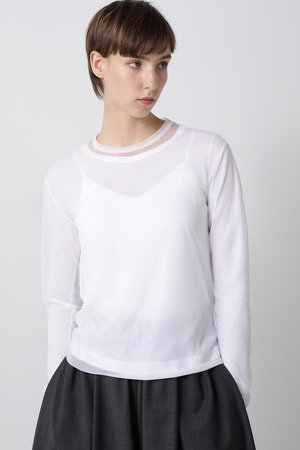 ヒューエルミュージアム/hueLe Museumの【hLM】シアーレイヤードＴシャツ(110100/110103)