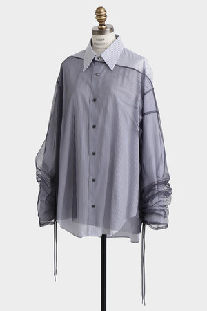 ヒューエルミュージアム/hueLe Museumの【STUMBLY】Sheer Organdy Combi Shirts(110400/110403)