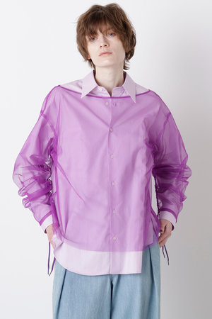 ヒューエルミュージアム/hueLe Museumの【STUMBLY】Sheer Organdy Combi Shirts(110400/110403)