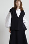 【STUMBLY】Back Peplum Gilet BL ヒューエルミュージアム/hueLe Museum ネイビー