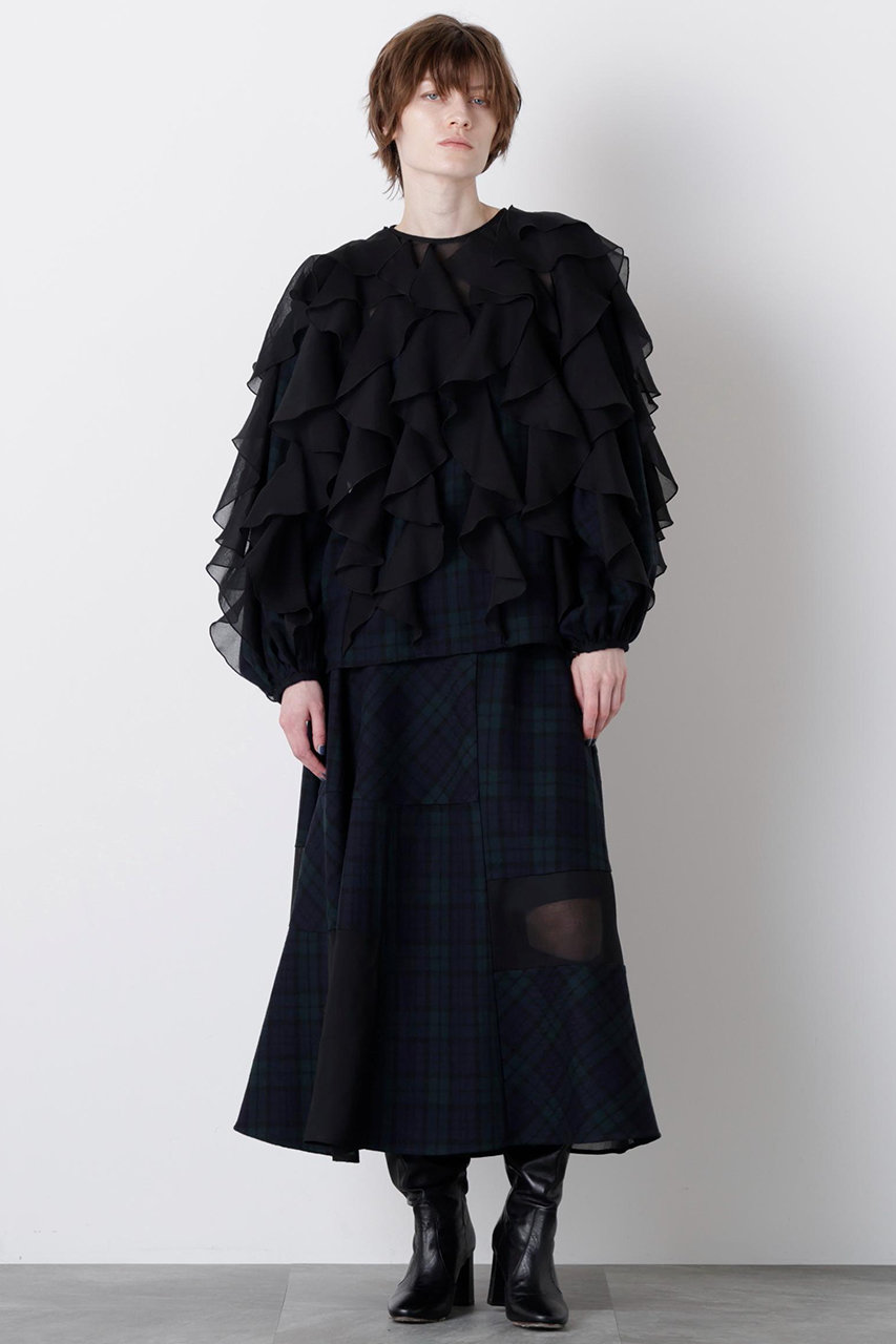 hueLe Museum 【STUMBLY】Sheer Combination Pattern Skirt (グリーン, 38) ヒューエルミュージアム ELLE SHOP hueLe Museum 【STUMBLY】Sheer Combination Pattern Skirt (グリーン, 38) ヒューエルミュージアム ELLE SHOP